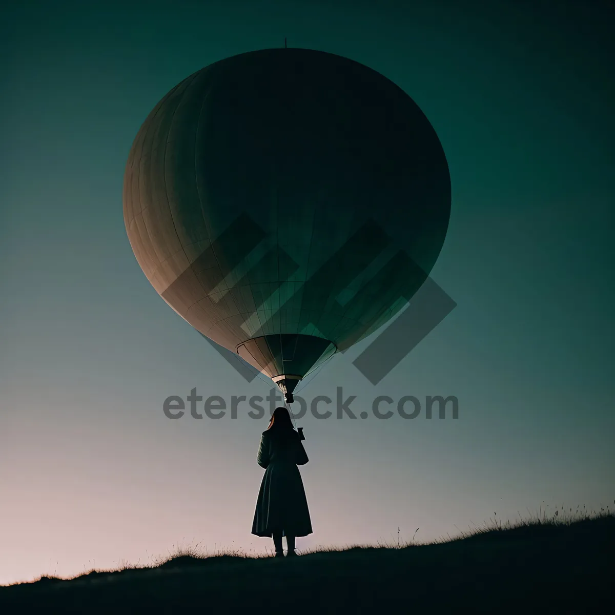 Picture of Colorful Hot Air Balloons Floating in the Sky