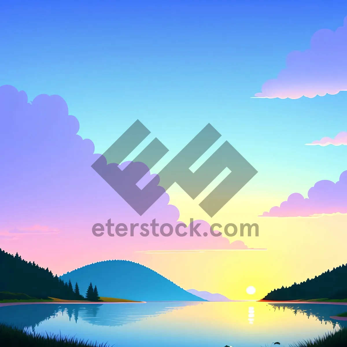 Picture of Dreamy Summer Sky Over Country Landscape