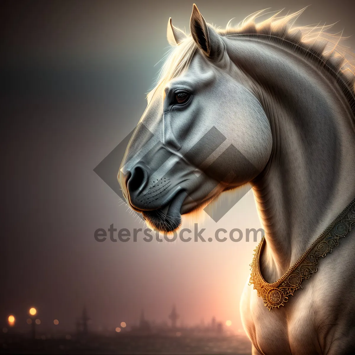 Picture of Majestic Thoroughbred Stallion Portrait