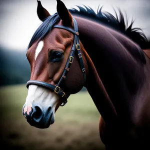 Majestic Thoroughbred Stallion in Bridle
