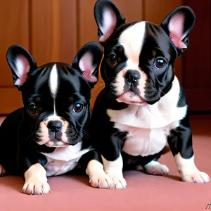 Adorable Bulldog Puppy with Wrinkles - Studio Portrait