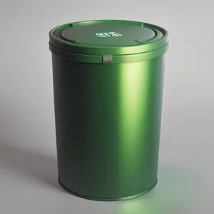 Empty Plastic Garbage Can Ashcan Container