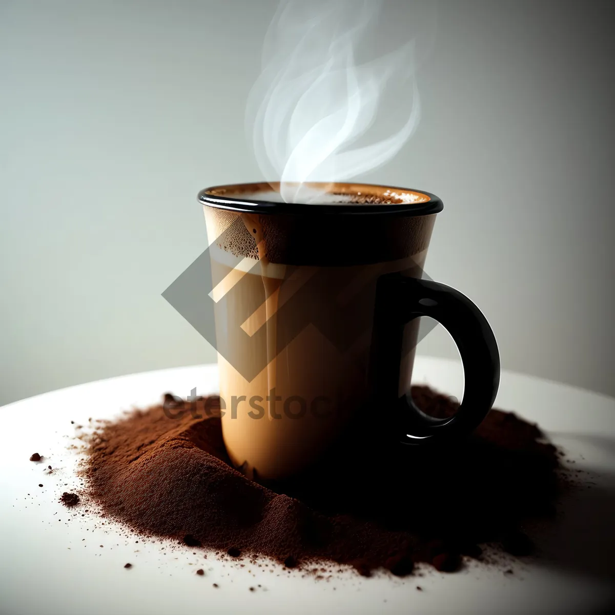 Picture of Morning Cup of Aromatic Coffee on Saucer