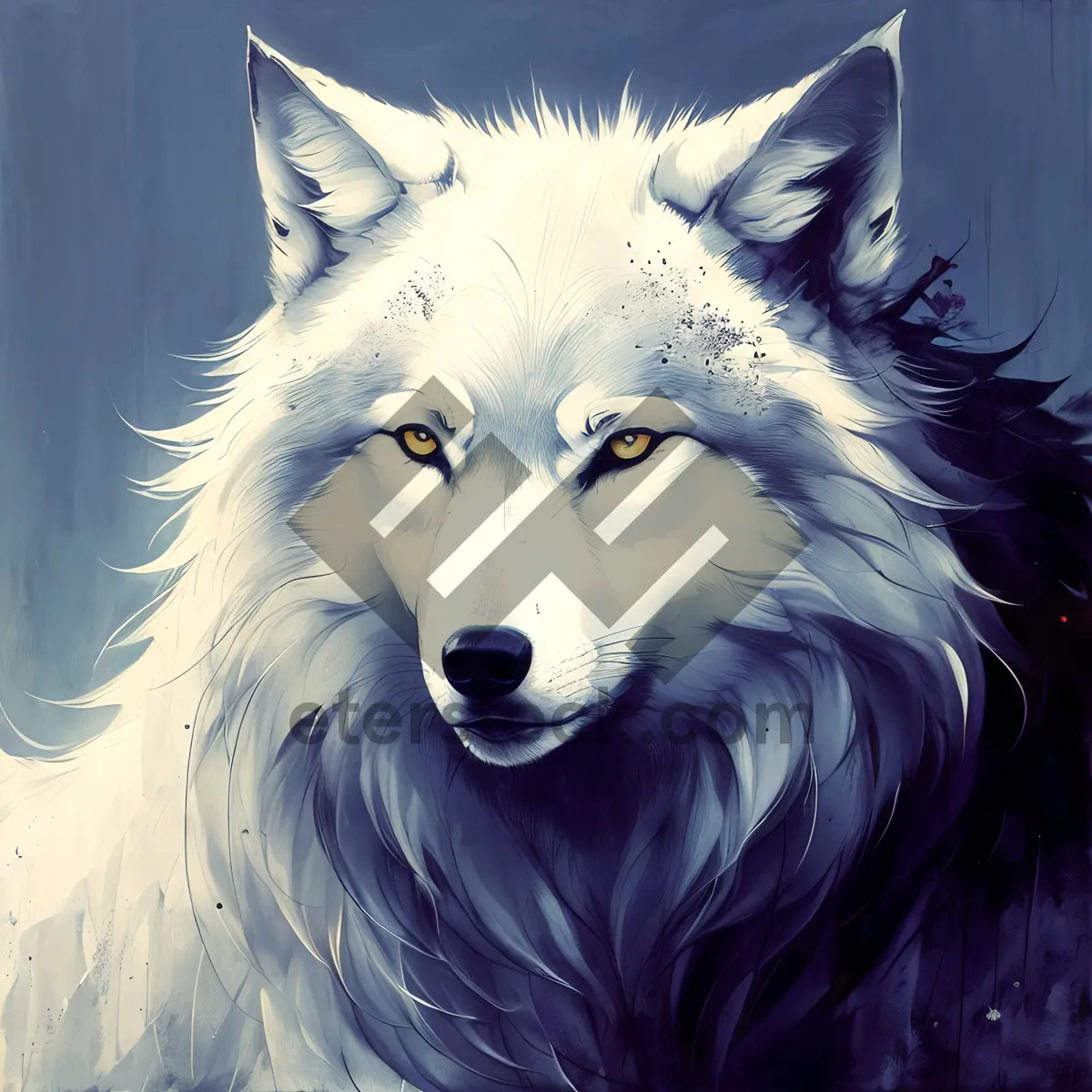 Picture of White Wolf - Majestic Canine with Piercing Eyes