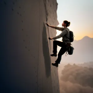 Skybound: Silhouette of an Active Man Jumping at Sunset