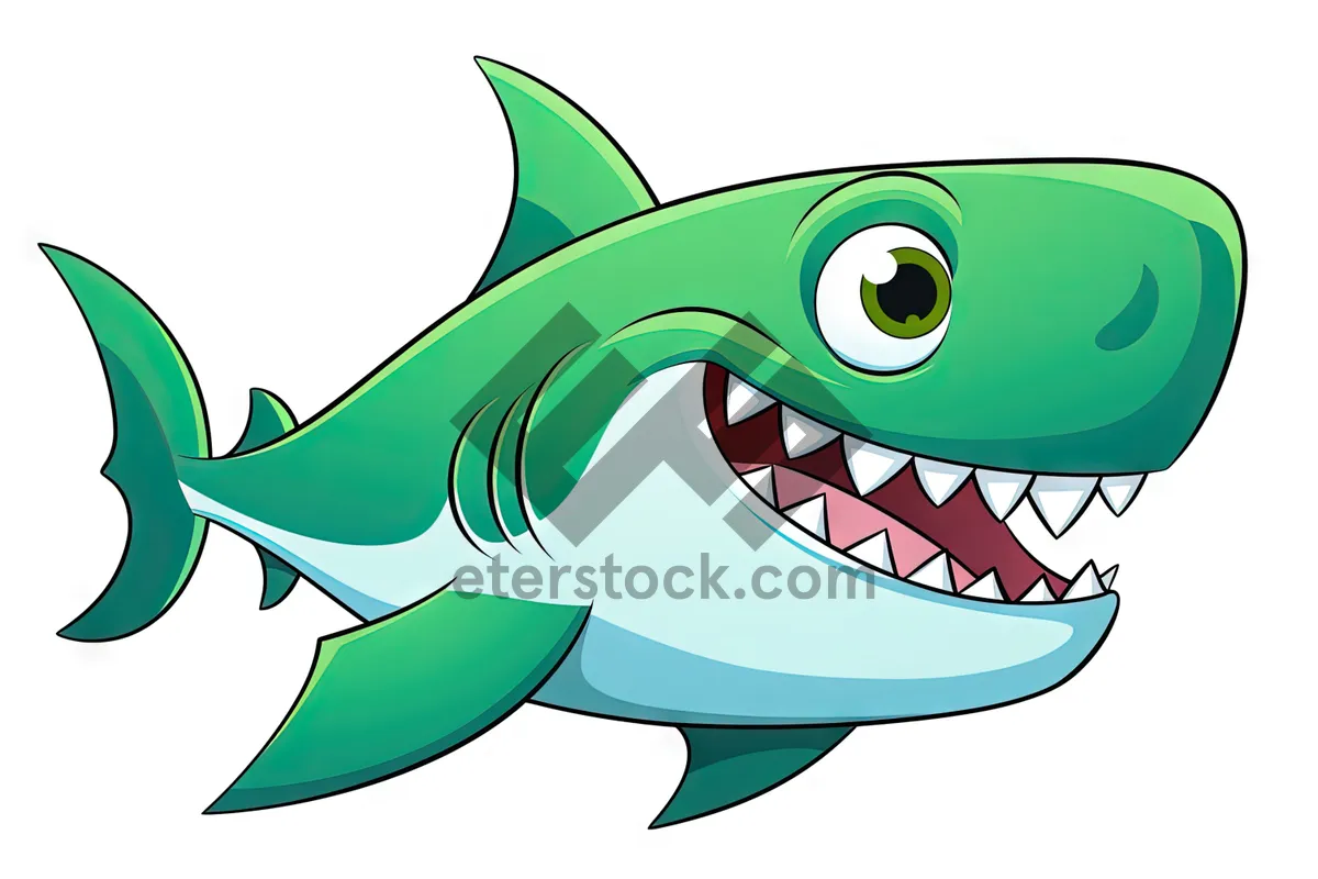 Picture of Cartoon Swordfish Design with Spiny-Finned Fish