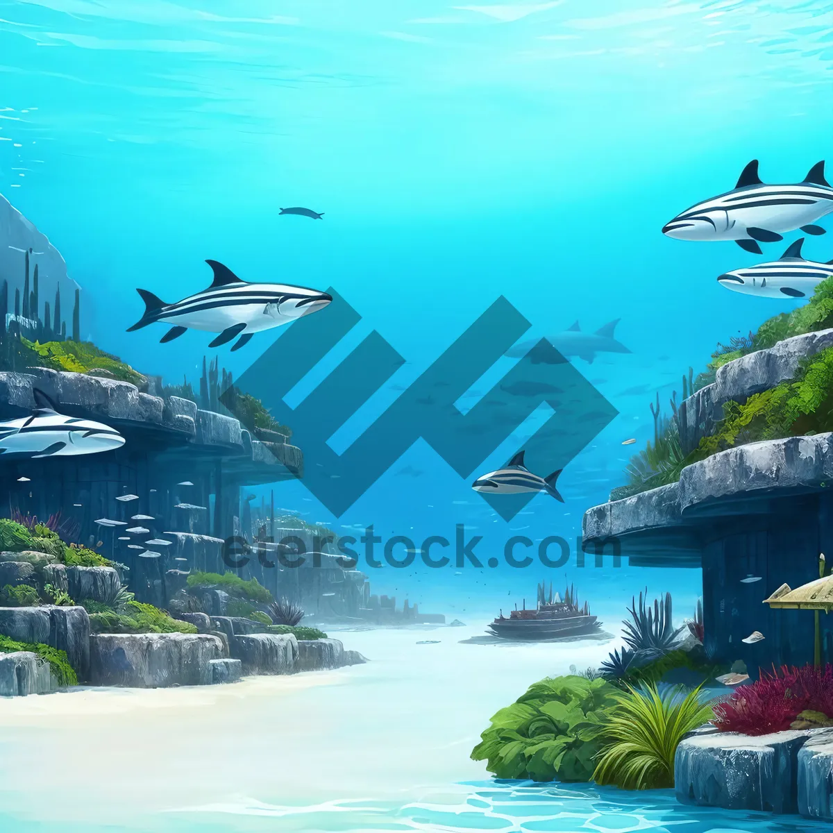 Picture of Tropical Beach Paradise with Turquoise Waters