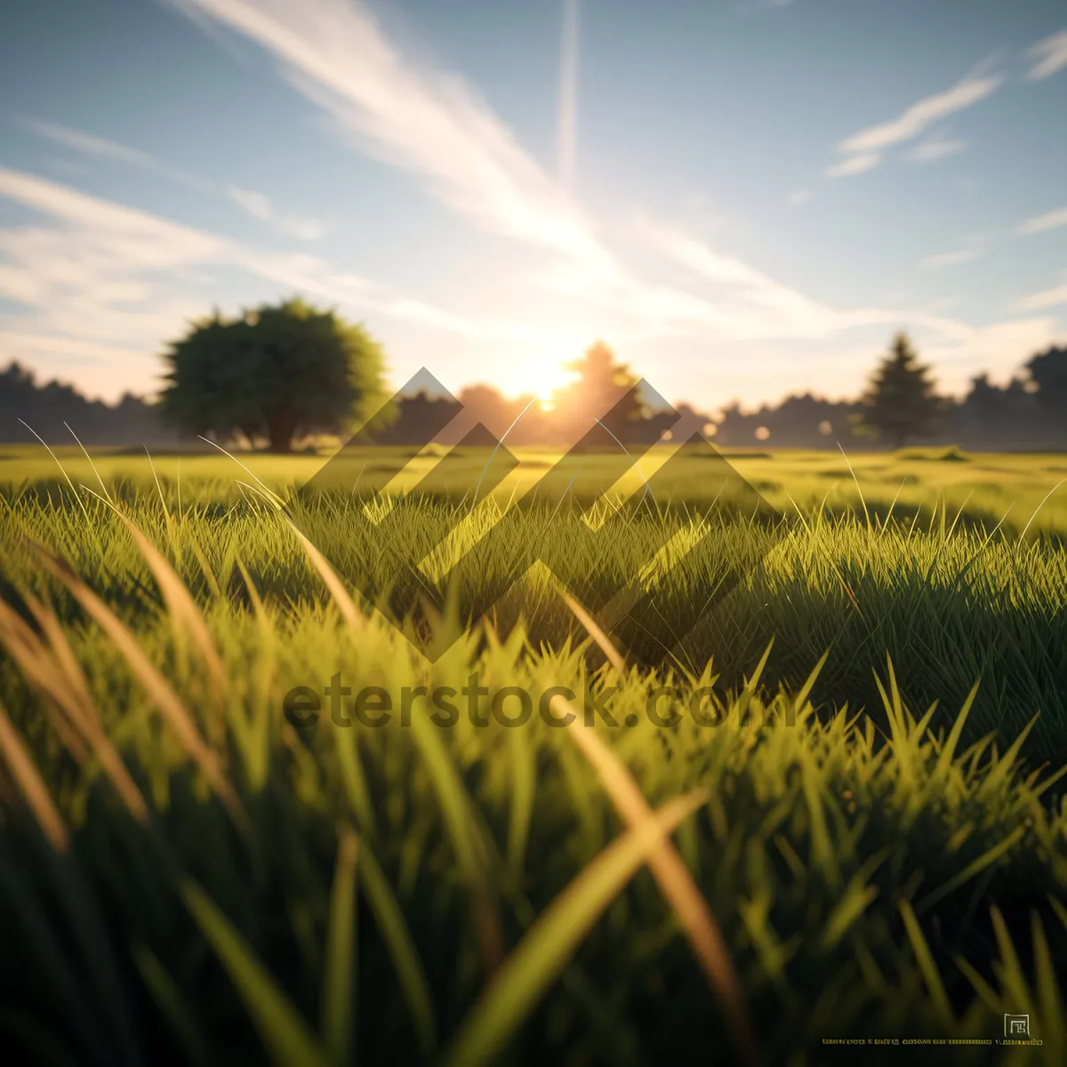 Picture of Golden Wheat Field Bathed in Sunlight