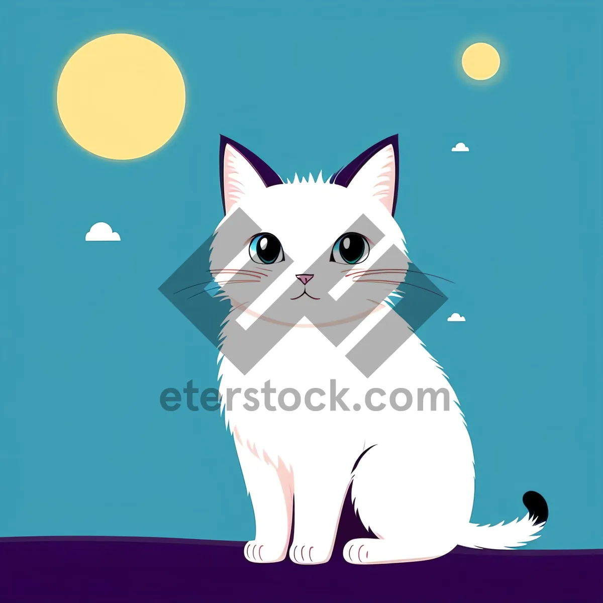 Picture of Cute Kitty Cartoon Holiday Clip Art