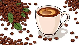 Black Espresso Cup Morning Beverage