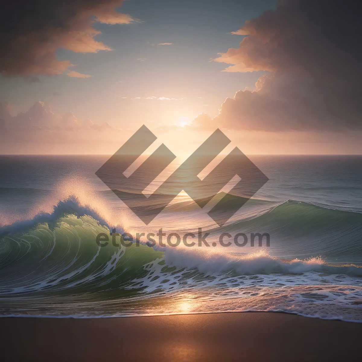 Picture of Serenity at Sunset: Coastal Horizon Reflects Celestial Glow