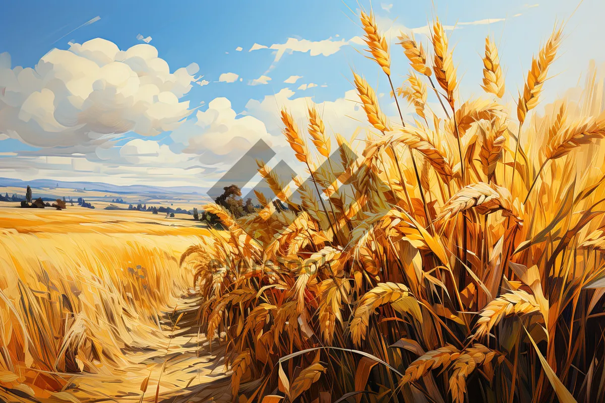 Picture of Golden Wheat Field Under the Summer Sun