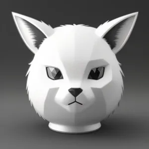Funny 3D Cartoon Rabbit with Cute Ears