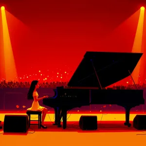 Piano Performance under Gleaming Stadium Lights