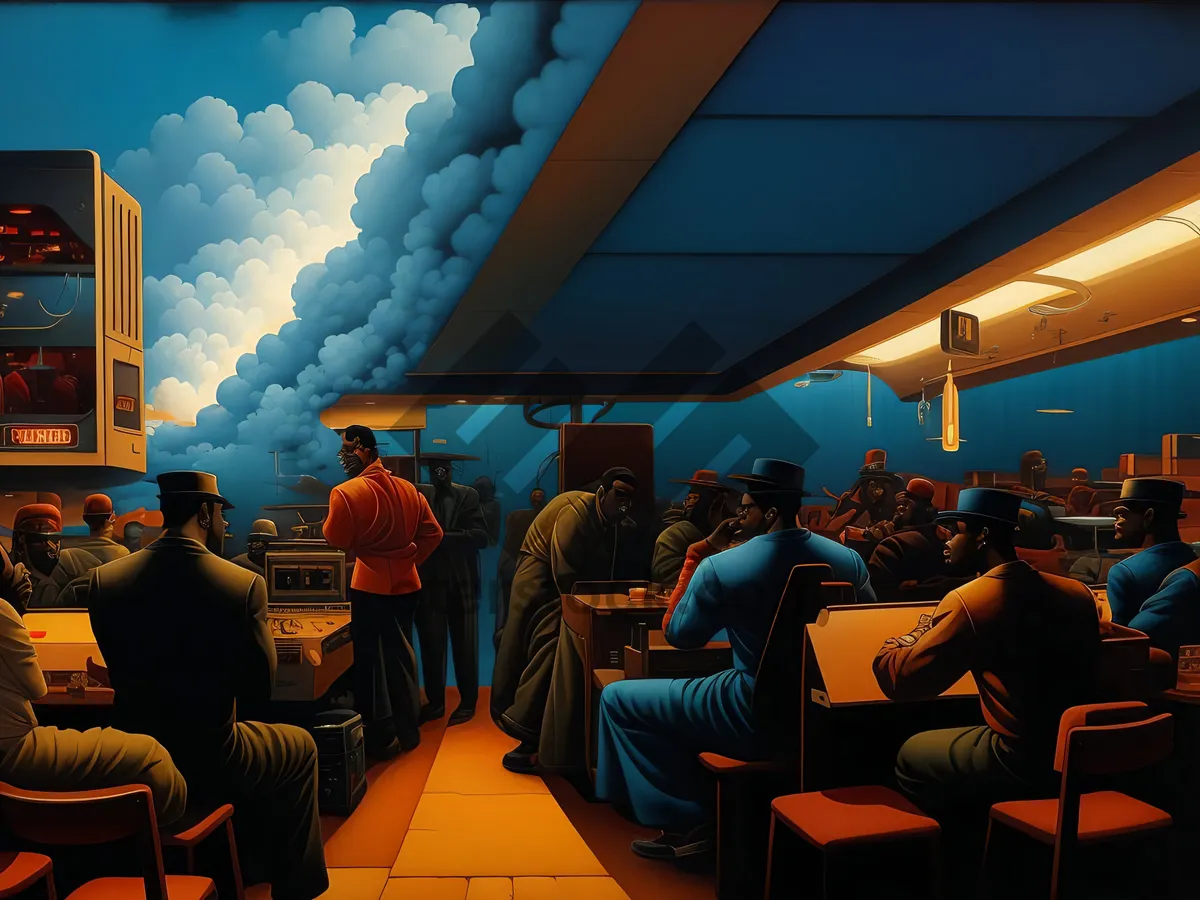 Picture of Cheering crowd at nighttime stadium event