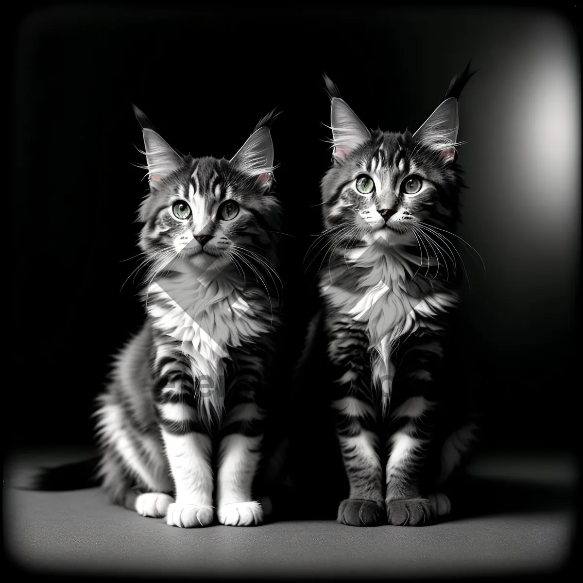 Picture of Cute Furball on Windowsill: Adorable Young Striped Kitten