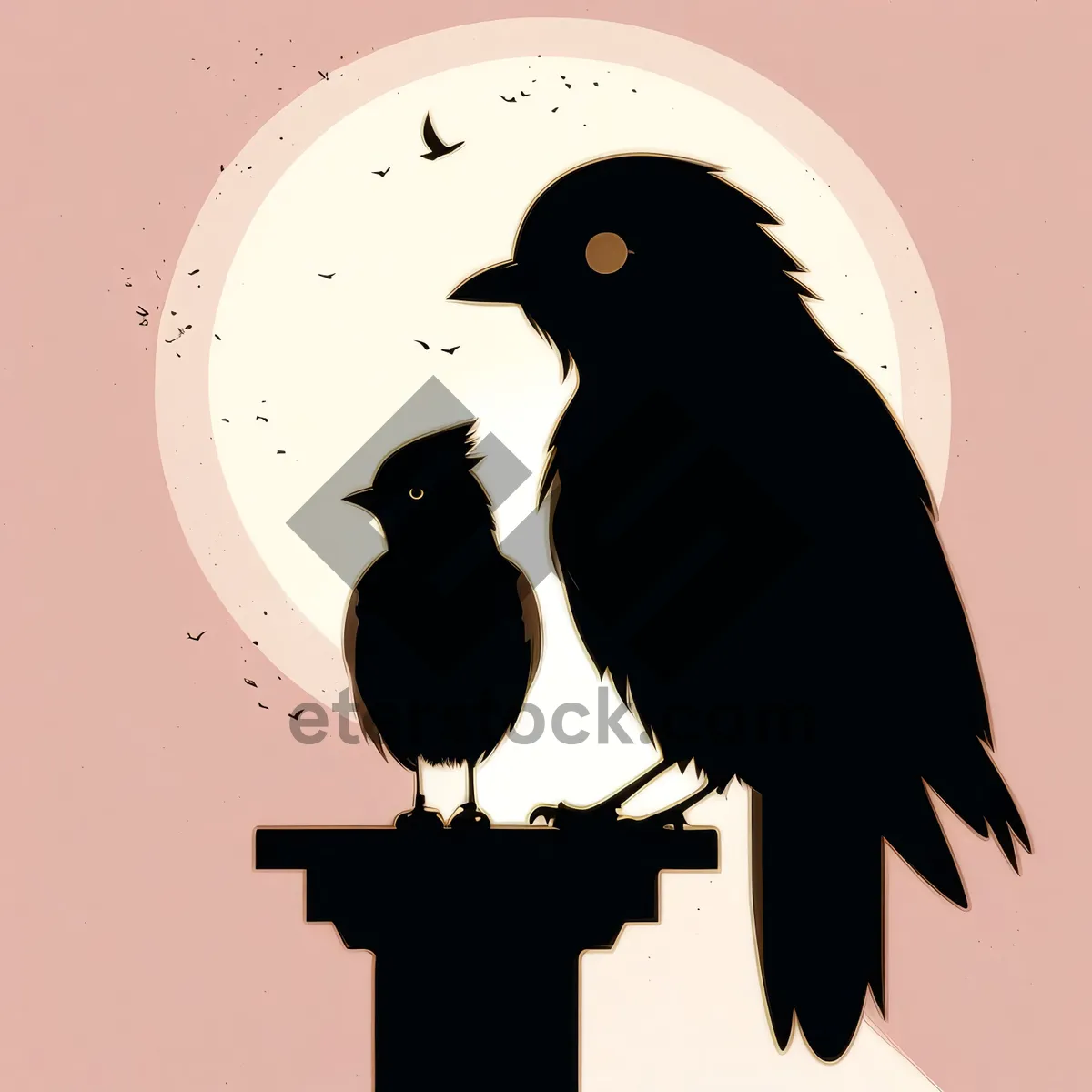 Picture of Ethereal Moonrise: Captivating Silhouette Art Design