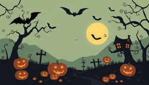 Spooky Halloween Night Cartoon Art