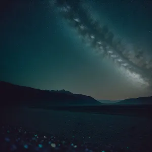 Starry Horizon over Ocean at Dusk