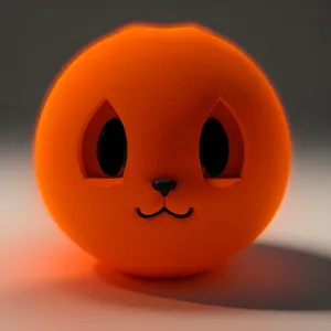 Yellow Pumpkin Jack-o'-Lantern Cartoon Face Toy