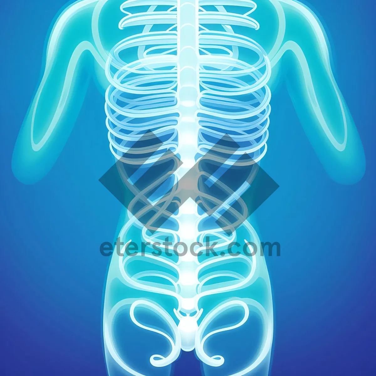 Picture of Abstract DNA Wave: Dynamic Scientific Illustration