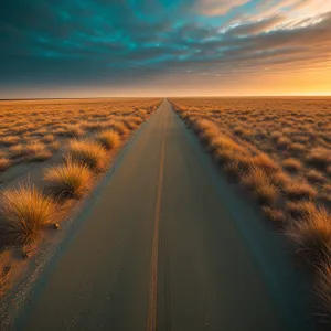 Dreamy Sunset Reflection on Desert Horizon