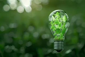 Eco-friendly LED Lamp Lighting up Planet Earth