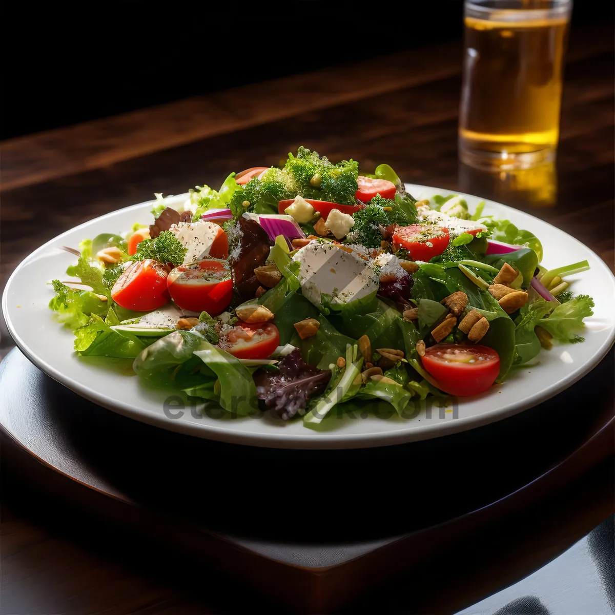 Picture of Healthy Vegetable Salad with Fresh Tomatoes and Lettuce
