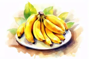 Fresh and Healthy Banana Bunch in Yellow Color