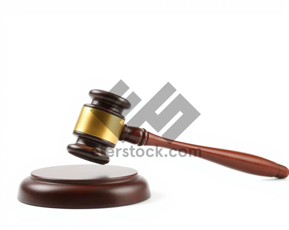 Picture of Wooden gavel for court and legal proceedings.