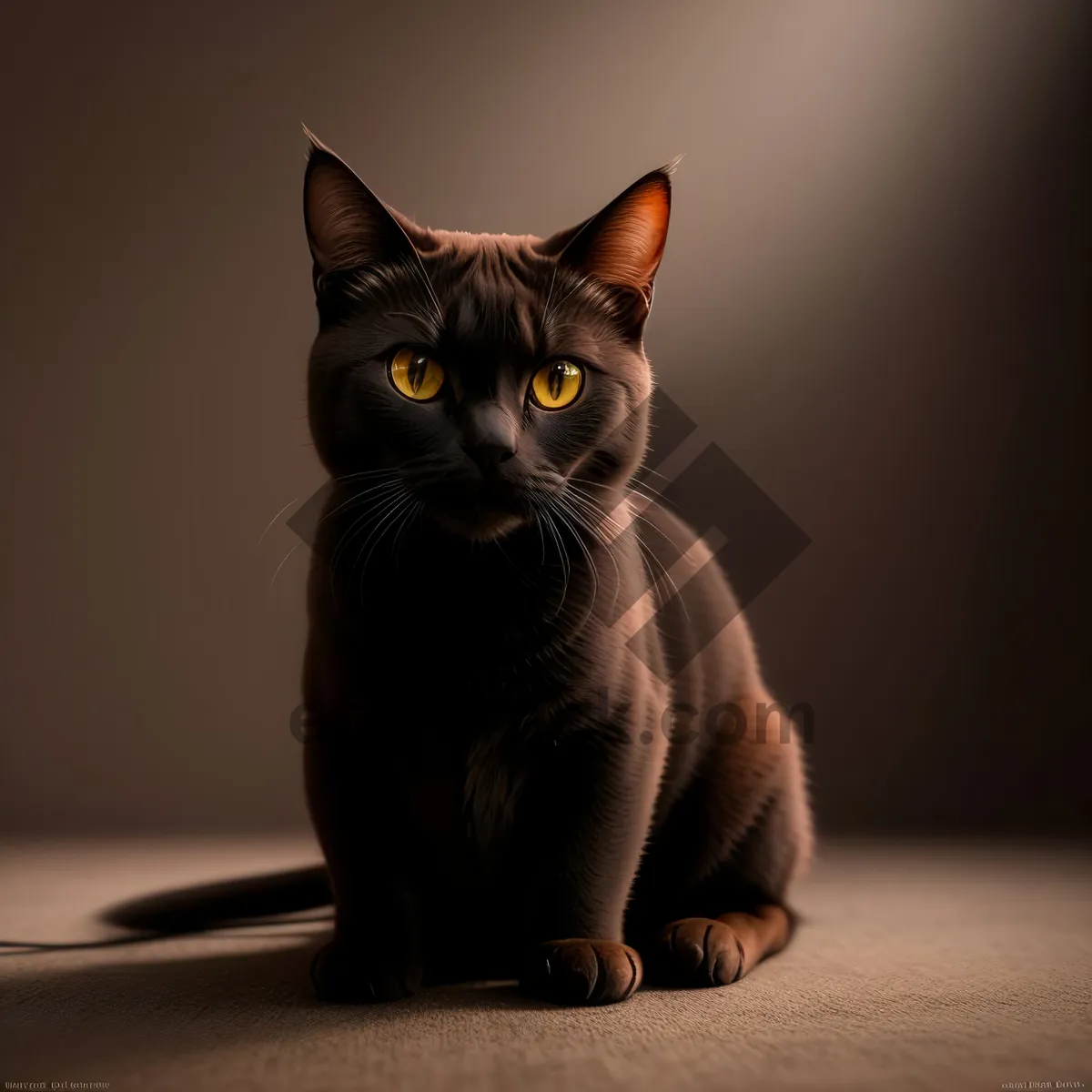 Picture of Furry Fluffball: Adorable Gray Kitten with Curious Eyes