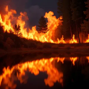 Fierce Fire Reflections: Burning Glow of Hell