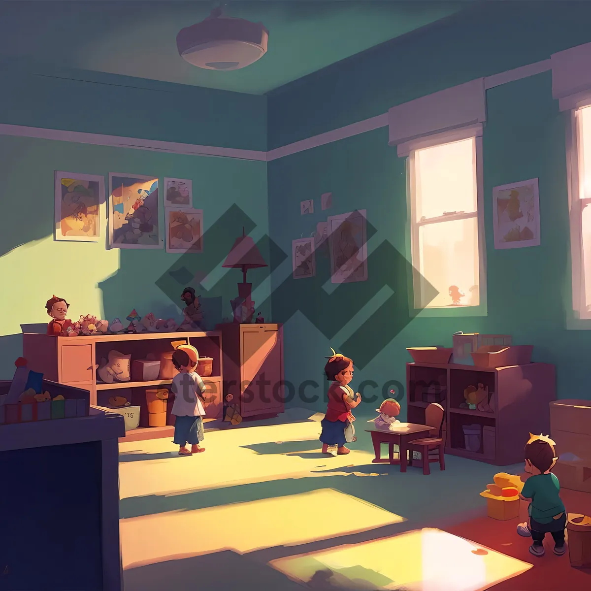 Picture of Modern Classroom Interior with Stylish Furniture