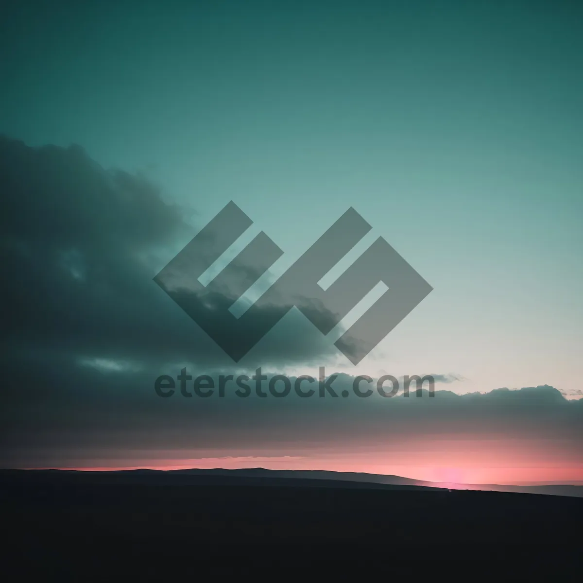 Picture of Sunset Skyline over Majestic Mountains