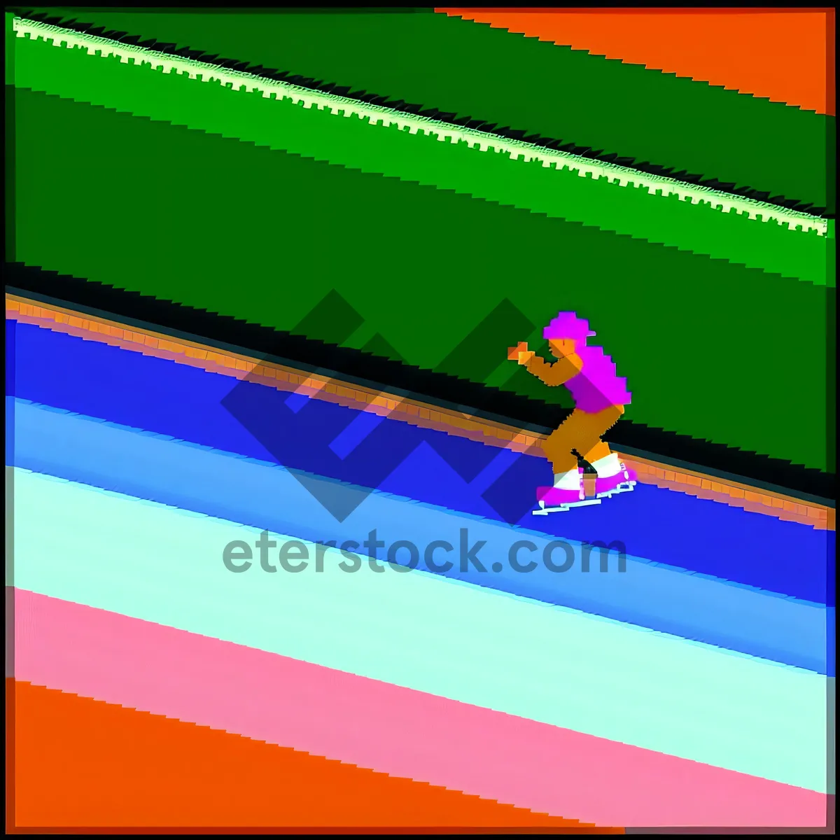 Picture of Flag-themed Gymnastic Balance Beam Silhouette