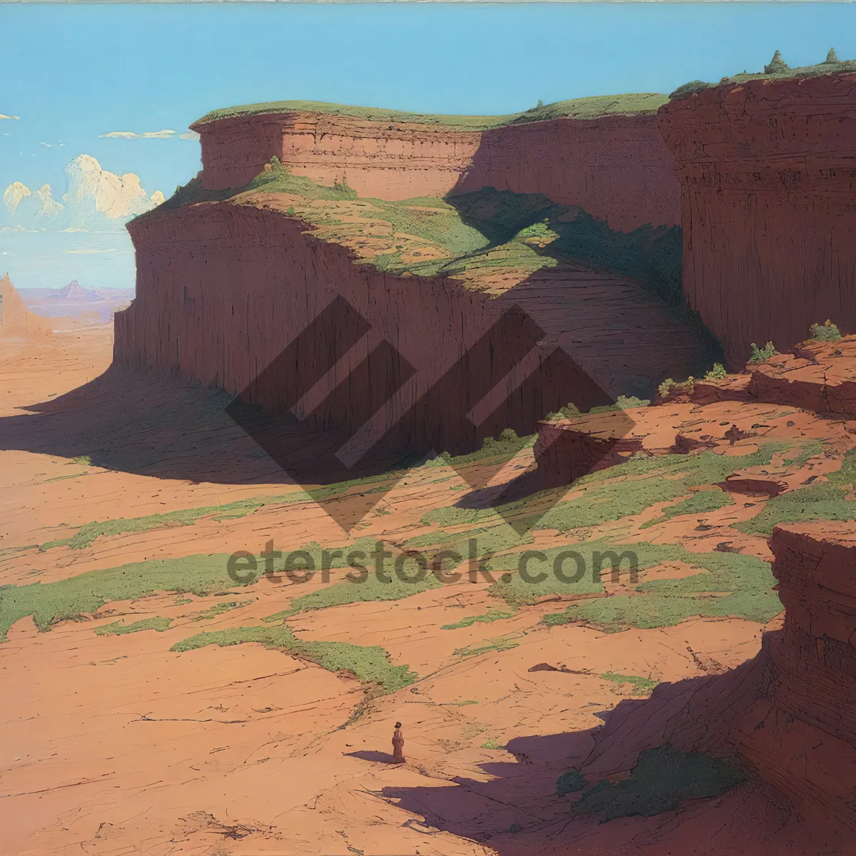 Picture of Desert Canyon Landscape with Majestic Mountain