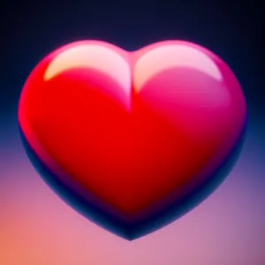 Vibrant Heart Reflection Design - Bright Love Symbol