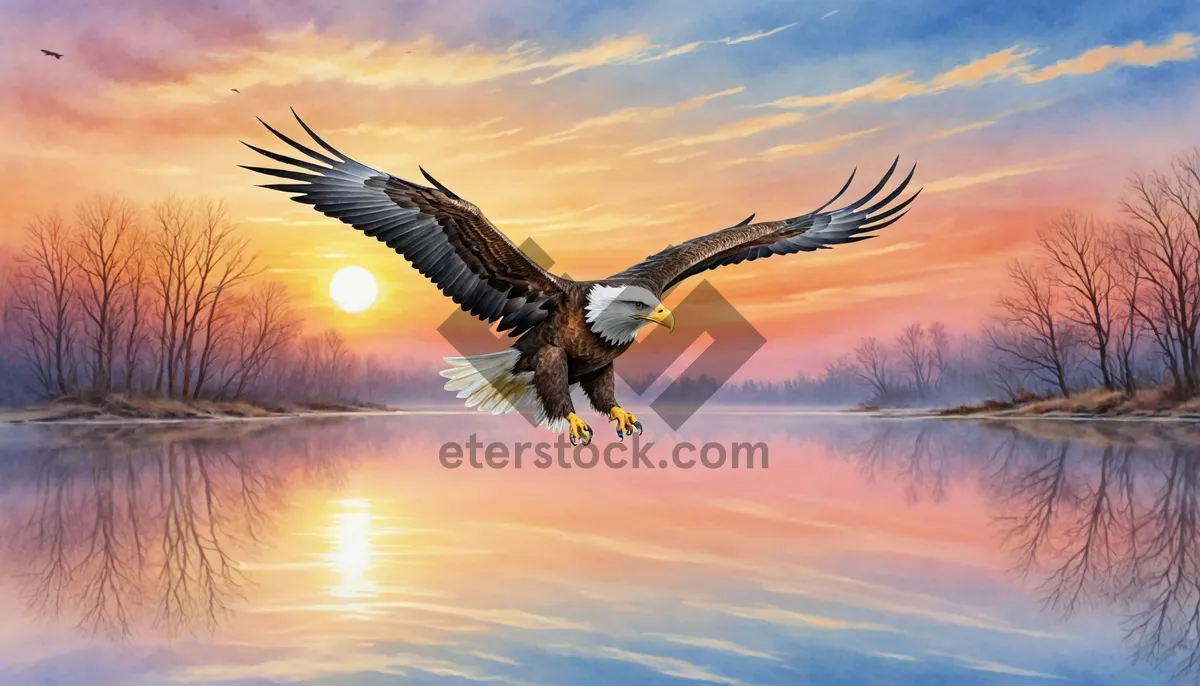 Picture of Predator bird soaring high in the sky