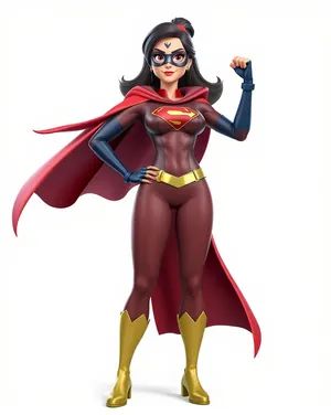 Attractive model in digital cartoon fashion - 3D figure.
