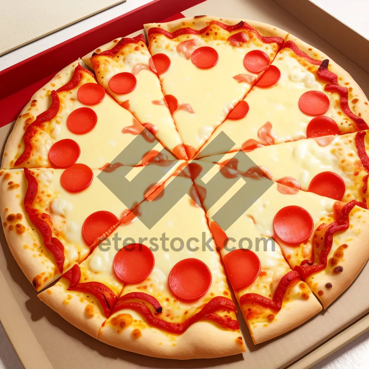 Picture of Delicious Pepperoni Pizza with Melting Cheese