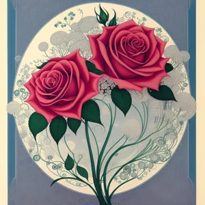 Vintage Floral Wallpaper with Ornate Rose Stamp Design