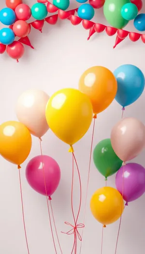 Colorful Birthday Party Balloons in Orange and Purple