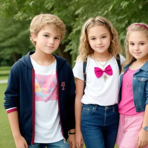 Smiling family enjoying fun-filled park outing together.