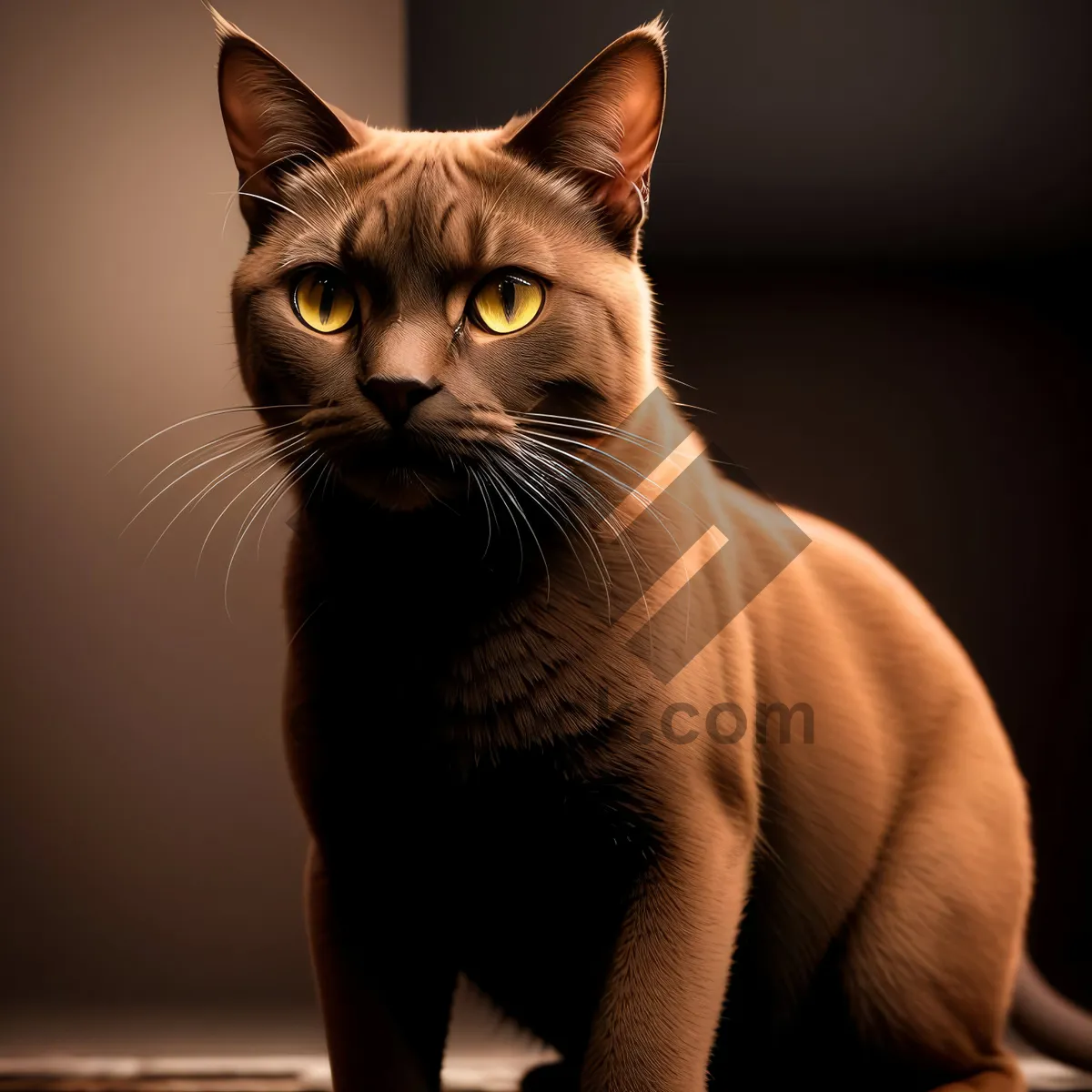 Picture of Feline Curiosity: Adorable Domestic Kitty with Striped Gray Fur