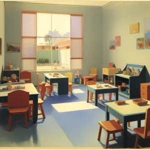 Modern Classroom Interior with Stylish Furniture