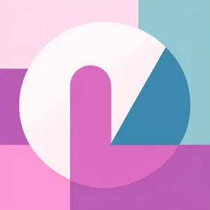 Pink Graphic Icon Design: Artful Symbolic Shape Element
