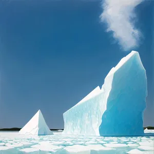 Arctic Glacier Reflection in Icy Waters.