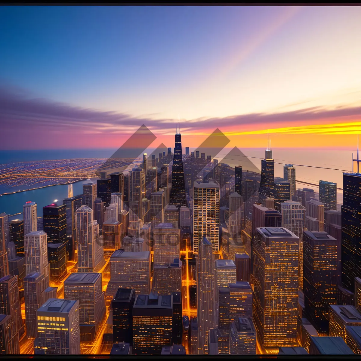 Picture of Awe-Inspiring City Skyline at Dusk