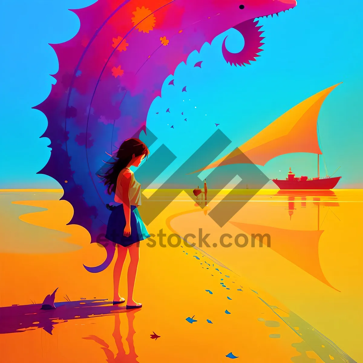 Picture of Surfer Silhouette in Stylish Design