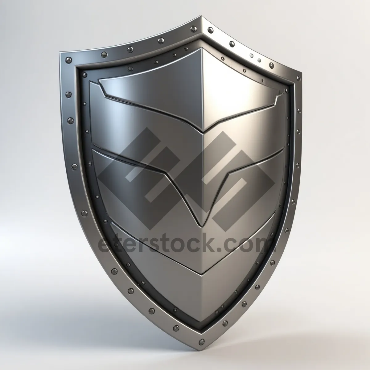 Picture of Shiny 3D shield icon with heart symbol